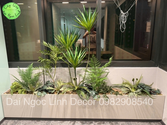 BỒN CÂY GIẢ TRANG TRÍ VĂN PHÒNG NL200-11